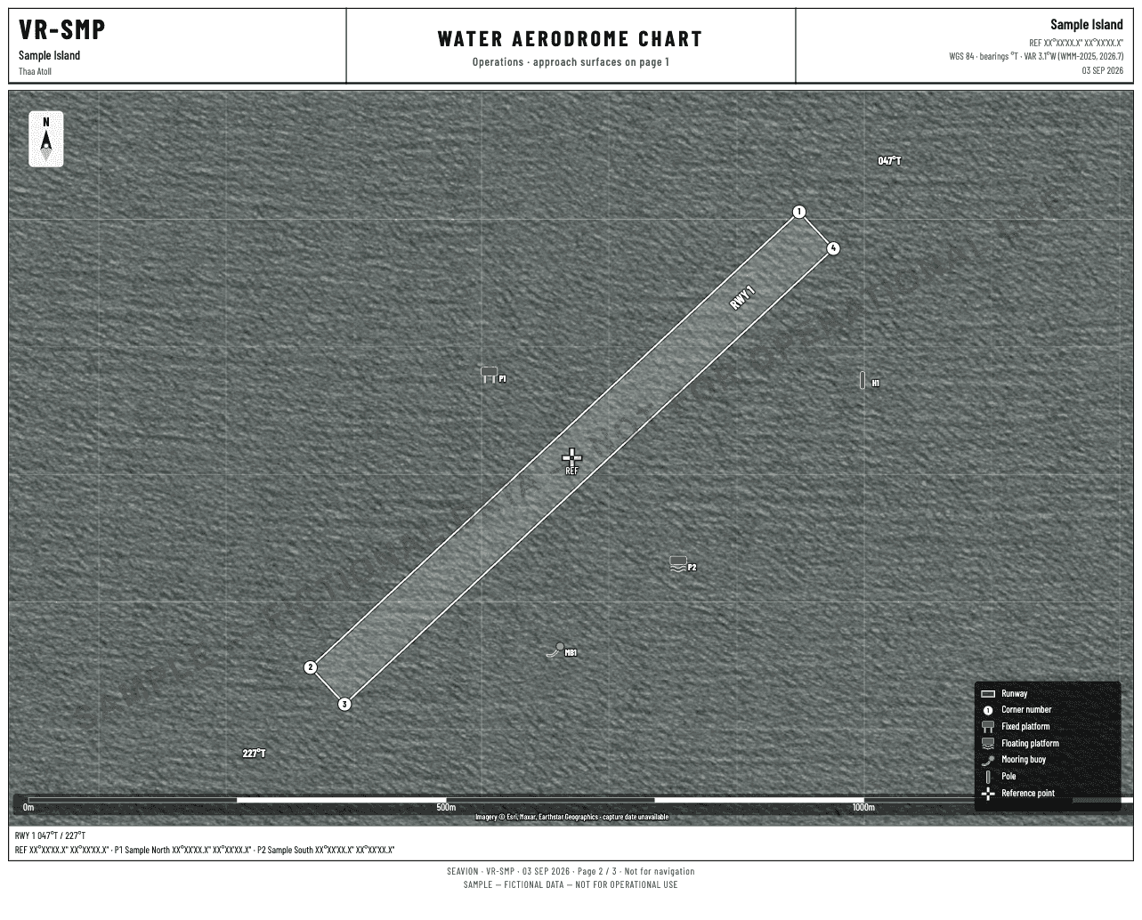 Fictional sample aerodrome chart, page 2 of 3
